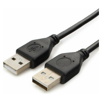 Кабель Cablexpert USB 2.0, AM/AM, 1.8м, экран, медь, черный, пакет CCP-USB2-AMAM-6