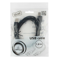 Кабель Cablexpert USB 2.0, AM/AM, 1.8м, экран, медь, черный, пакет CCP-USB2-AMAM-6