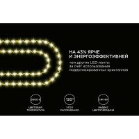 Светодиодная лента Apeyron 24В, 8Вт/м, smd2835, 60д/м, IP20, 700Лм/м, подложка S-типа 6мм, 5м, теплый белый 00-349