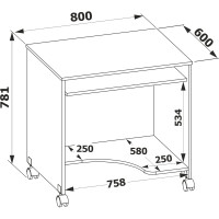 Компьютерный стол СОКОЛ дуб сонома КСТ-15 КС15дс5