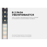 Накладной П-образный алюминиевый профиль для ленты Apeyron черный, 2м, ширина ленты до 10мм, комплект 08-10-ЧБ