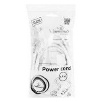 Кабель питания Cablexpert 1.8м, Schuko-C13, VDE, 3х0.75мм2, 10А, белый, с заземлением, PC-186W-VDE