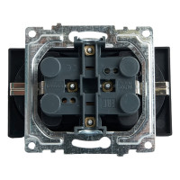 2-местная розетка STEKKER с защитной шторкой механизм с заземлением, 16А, Катрин, GLS16-7114-05, черный 39612