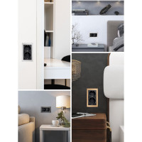 2-местная розетка STEKKER с защитной шторкой механизм с заземлением, 16А, Катрин, GLS16-7114-05, черный 39612