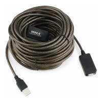 Кабель-удлинитель Cablexpert USB2.0 активный, AM/AF, медь, двойн. экран, 15м, полупрозрач, пакет UAE-01-15M