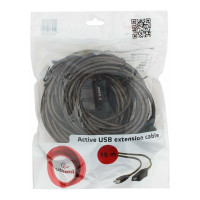 Кабель-удлинитель Cablexpert USB2.0 активный, AM/AF, медь, двойн. экран, 15м, полупрозрач, пакет UAE-01-15M