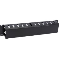 Кабельный органайзер Cabeus 2U с крышкой, металлический, JB07-2U-BK