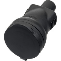 Кабельная розетка duwi c заземлением 16A с крышкой IP44 каучук черная 27456 8