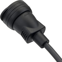 Кабельная розетка duwi c заземлением 16A с крышкой IP44 каучук черная 27456 8
