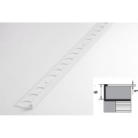 Профиль окантовочный L-образный алюминиевый ЛУКА 6 мм, 2,7 м, 5 шт, Белый УТ000029695