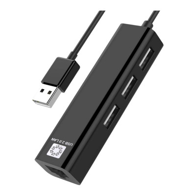 Сетевая карта 3хпортовый USB разветвитель 5bites USB2.0 RJ45 100мегабит 10см UA2-45-06BK
