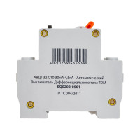 АВДТ TDM 32 2P(1P+N) C10А 30мА 4,5кА тип АС SQ0202-0501