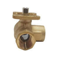 Трехходовой шаровой кран TECHNO 3015A латунный, под привод DN15, G1/2, КVS 2.5 640315-1