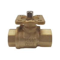 Трехходовой шаровой кран TECHNO 3015A латунный, под привод DN15, G1/2, КVS 2.5 640315-1