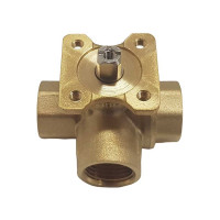 Трехходовой шаровой кран TECHNO 3015A латунный, под привод DN15, G1/2, КVS 2.5 640315-1