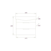 Подвесная тумба с раковиной Onika Девис 65 бетон чикаго 106546