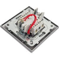 2-клавишный выключатель NE-AD с подсветкой, 10А, 250В, Aras, Серебро, 1/12/120, 93-122-03-I