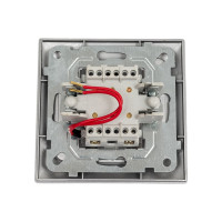 2-клавишный выключатель NE-AD с подсветкой, 10А, 250В, Aras, Серебро, 1/12/120, 93-122-03-I