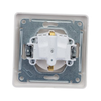 Розетка Systeme Electric 1-местная СП Glossa 16А IP44 с крышкой в сборе перламутр GSL000648