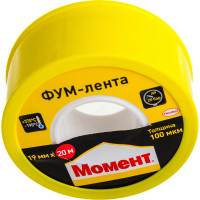 Уплотнительная лента Момент 2230214 тефлоновая, ФУМ, 20 м 3049500