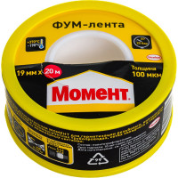 Уплотнительная лента Момент 2230214 тефлоновая, ФУМ, 20 м 3049500