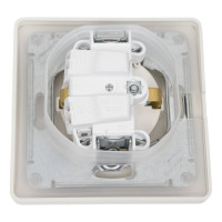 Розетка Systeme Electric Glossa Молочная с/з со шторками с крышкой IP44 в сборе GSL000948