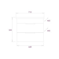 Подвесная тумба с раковиной Onika Легран 70 дуб галифакс 107048