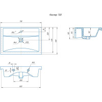 Подвесная тумба с раковиной Onika Легран 70 дуб галифакс 107048