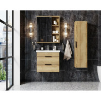 Подвесная тумба с раковиной Onika Легран 60 дуб галифакс 106117