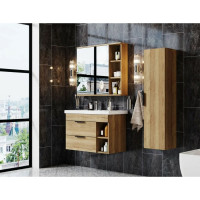 Подвесная тумба с раковиной Onika Легран 80 дуб галифакс 108047