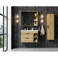 Подвесная тумба с раковиной Onika Легран 80 дуб галифакс 108047