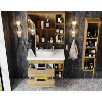 Подвесная тумба с раковиной Onika Легран 80 дуб галифакс 108047