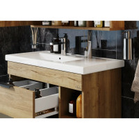 Подвесная тумба с раковиной Onika Легран 80 дуб галифакс 108047