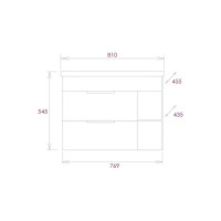 Подвесная тумба с раковиной Onika Легран 80 дуб галифакс 108047
