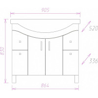 Тумба Onika Эльбрус 90 напольная белая 109016