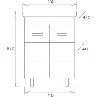 Тумба с раковиной Onika Балтика-Квадро 55 напольная, белая 105521