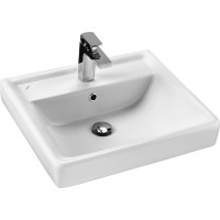 Тумба с раковиной Onika Балтика-Квадро Black 55 напольная, белая 105552