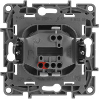 Выключатель Legrand кнопочный одноклавишный Legrand Etika с нормально-открытым/нормально-закрытым контактом 6А 250В безвинтовые зажимы антрацит 672614