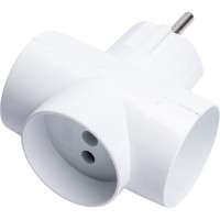 Сетевой разветвитель STEKKER 250В, 10A, IP20, белый, ADP10-15-20 39227