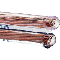 Акустический кабель Cablexpert 2x1.0мм2, медь, 15м, прозрачный с черн.пол., бухта, CC-TC2x1,0-15M