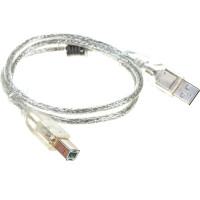 Кабель Cablexpert USB2.0 Pro, AM/BM, 0.75м, экранированный, ферритовое кольцо, прозрачный CCF-USB2-AMBM-TR-0.75M