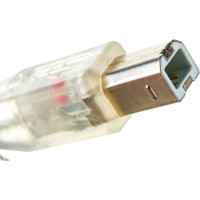 Кабель Cablexpert USB2.0 Pro, AM/BM, 0.75м, экранированный, ферритовое кольцо, прозрачный CCF-USB2-AMBM-TR-0.75M