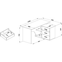 Компьютерный стол СОКОЛ правый белый КСТ-09 00-00010946