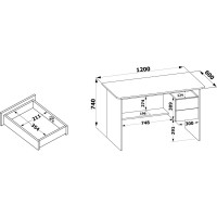 Письменный стол СОКОЛ дуб сонома/белый СПм-07.1 СПм071С5б6