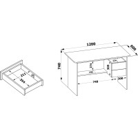 Письменный стол СОКОЛ белый СПм-07.1Б СПм07.1Б6