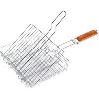 Универсальная хромированная объемная решетка-гриль POLYAGRO Camp 28х22 см 8102282