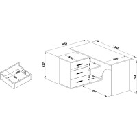 Компьютерный стол СОКОЛ левый белый КСТ-09 00-00010945