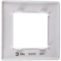 Рамка для розеток и выключателей ЭРА Серия 12 12510101 на 1 пост, Сатин, белый Б0052499