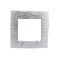 Рамка для розеток и выключателей ЭРА Серия 12 12510103 на 1 пост, Сатин, алюминий Б0052501