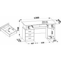 Компьютерный стол СОКОЛ венге КСТ-08.1 КСТ08.1В5
